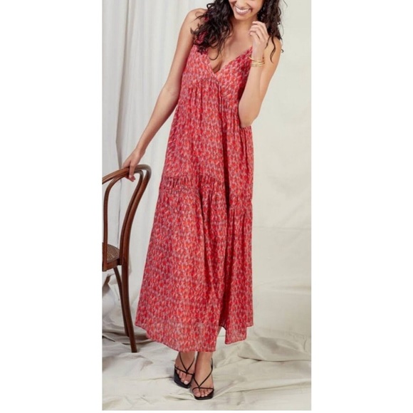 Joie red double layered tiered maxi tank dress XL NWT - Picture 10 of 10